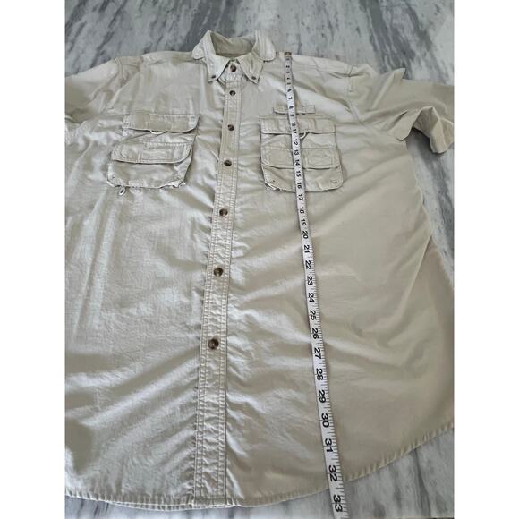 Gander Mountain Men’s XL Fishing Shirt Short Sleeve Pockets Vented - Picture 9 of 12